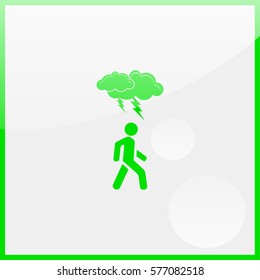Depressed man walking.