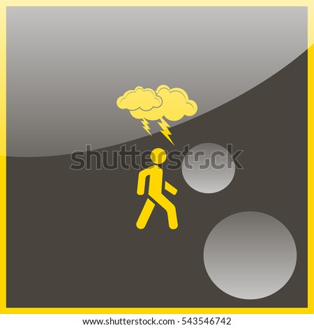 Depressed man walking.