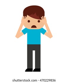depressed person character isolated vector illustration design vector illustration design
