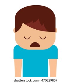 depressed person character isolated vector illustration design vector illustration design