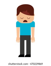 depressed person character isolated vector illustration design vector illustration design