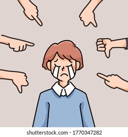 depressed person sad failure no inspiration cute cartoon illustration disappointed