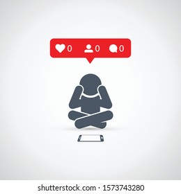 Depressed person sitting on the floor crying over what he /she saw on phone.Cyber bullying.Problems in social networks.Dislike, parting, disappointment, depression, sadness, social media.