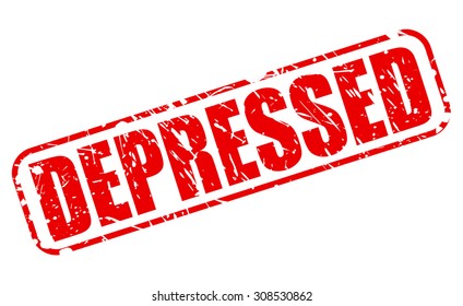 Depressed red stamp text on white