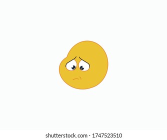 Depressed and sad emoticon.vector illustration