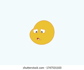 Depressed and sad emoticon.vector illustration