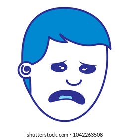 depressed and sad young face man