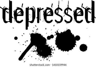 DEPRESSED stamp on white background
