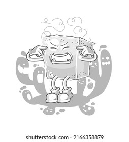 the depressed sugar cube character. cartoon vector