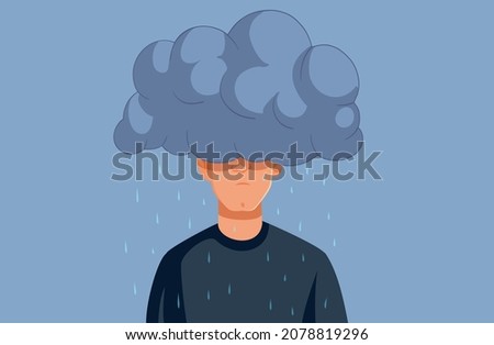 Depressed Unhappy Man Feeling Under the Weather Vector Illustration

Sad unhappy young person suffering feeling blue and lonely
