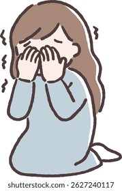 Mulher deprimida cobrindo o rosto e chorando emocionalmente