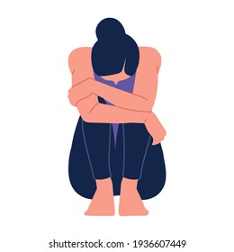 salud mental solitaria de una mujer deprimida