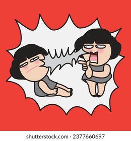 Depressed Young Woman Suffer From Unhealthy Self-Blame. Toxic Self-Criticism Can Harm That Person Concept Card Character illustration