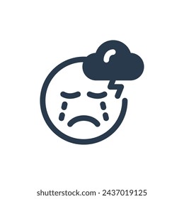 Depression alongside Anxiety Vector Icon Illustration