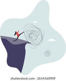 Depression and anxiety caused by stress and pressure,character for design.