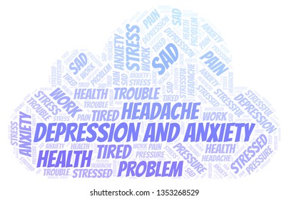 Depression And Anxiety word cloud.