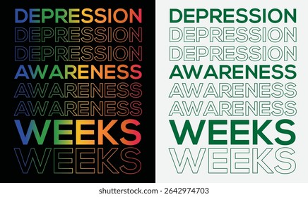Depression awareness (Mental health awareness) design t shirt and other uses.