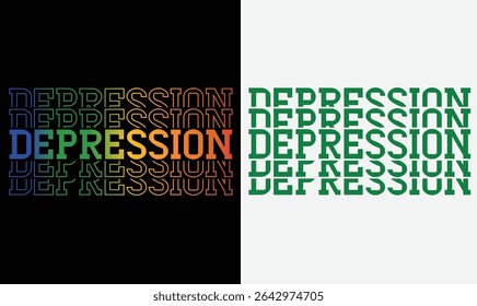 Depression awareness (Mental health awareness) design t shirt and other uses.