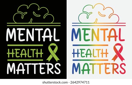 Depression awareness (Mental health awareness) design t shirt and other uses.