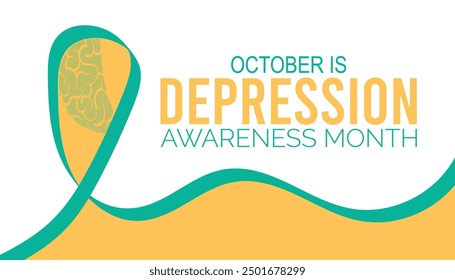 Depression Awareness Month wird jedes Jahr im Oktober beobachtet.Holiday Konzept Hintergrund, Plakat, Banner Design Vorlage Vektorgrafik Hintergrund Design.