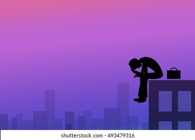 Depressionshintergrund im Silhouettenstil