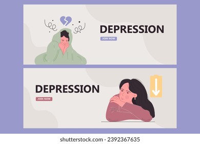 Pancarta de la depresión. El concepto de salud mental