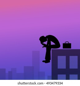 Depression in business man
