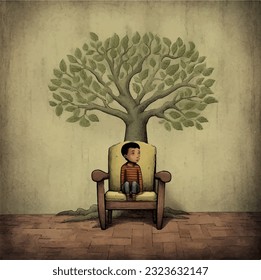 depression cartoon vector illustration eps.10