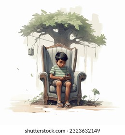 depression cartoon vector illustration eps.10