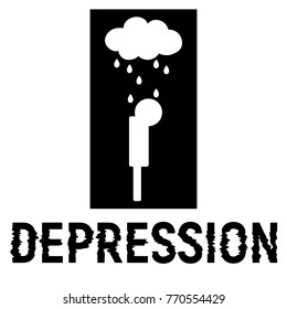 Depression. Concept illustration. Vector.