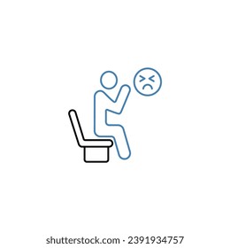 Depression Concept line Icon. Einfache Elementgrafik. Depression Konzept Umriss Symbol Design.