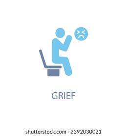Depression Concept line Icon. Einfache Elementgrafik. Depression Konzept Umriss Symbol Design.