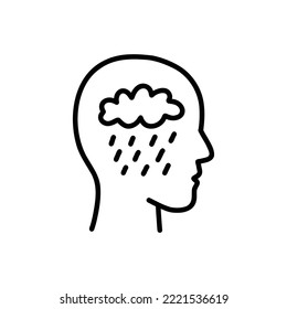 icono del doodle de depresión, ilustración del vector