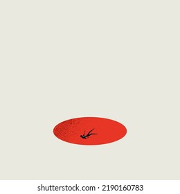Depression and fall vector concept. Symbol of anxiety, loneliness, sadness. Minimal design eps10 illustration.