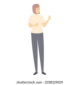Depression girl icon cartoon vector. Sad feeling. Depressed mood