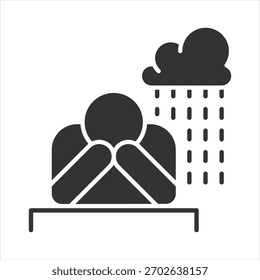 Depression Glyph Icon Vector Illustration
