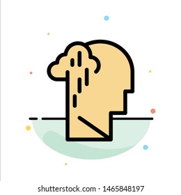 Depression, Grief, Human, Melancholy, Sad Abstract Flat Color Icon Template. Vector Icon Template background