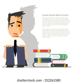 depression hates reading books - vector illustration