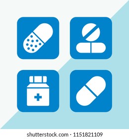 depression icon. 4 depression set with pill vector icons for web and mobile app