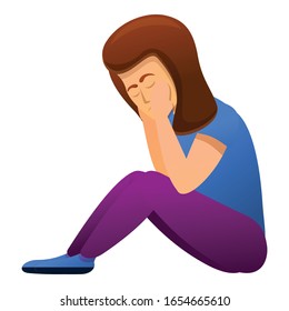 Depression icon. Cartoon of depression vector icon for web design isolated on white background
