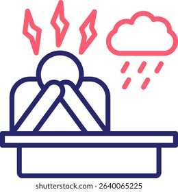 Depression Icon Color Vector Illustration