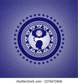 depression icon with denim texture