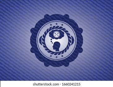 icono de depresión con textura de denim