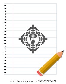 depression icon drawn in pencil. Vector Illustration. Detailed. 