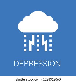  Depression icon. Editable  Depression icon for web or mobile.