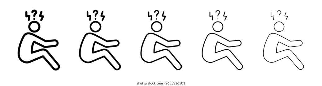 Icono de depresión llenado concepto de signo plano para el Diseño web.