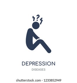 Depression icon. Depression filled symbol design from Diseases collection. Simple element vector illustration on white background