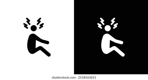 Depression icon Flat fill set collection
