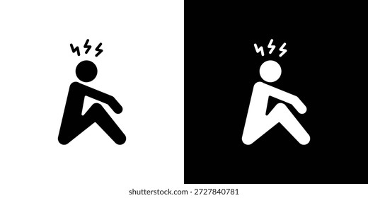 Depression icon Flat Vector illustration. Simple black symbols