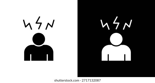 Icono de la depresión, icono del estilo del glifo para el Sitio web o el App móvil